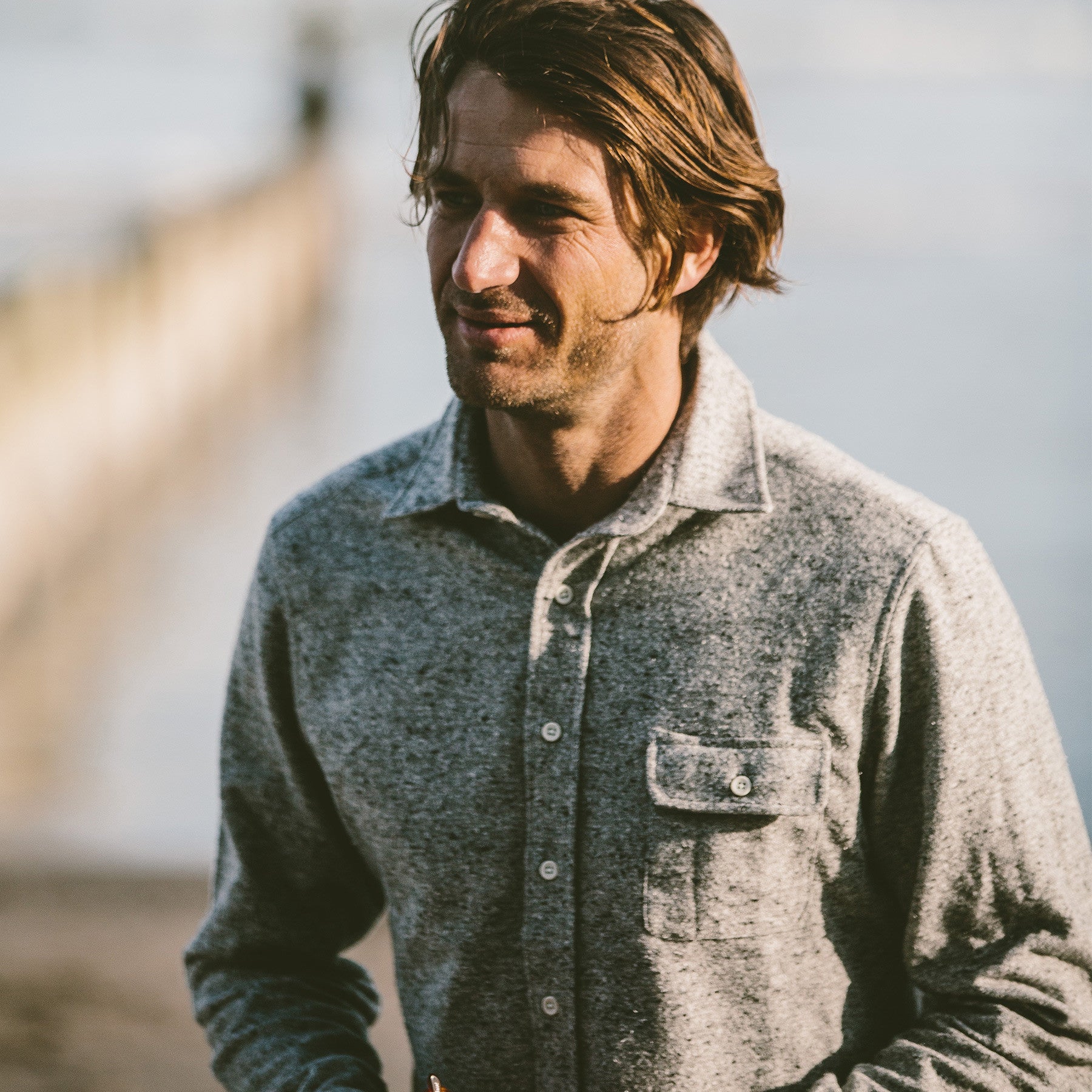 The Sun Down Shirt in Speckled Grey