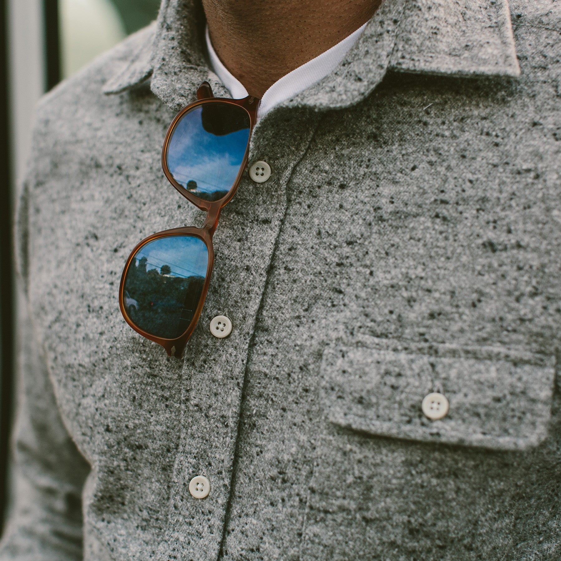 The Sun Down Shirt in Speckled Grey