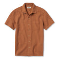 Rust Pickstitch Waffle Short Sleeve Shirt U106