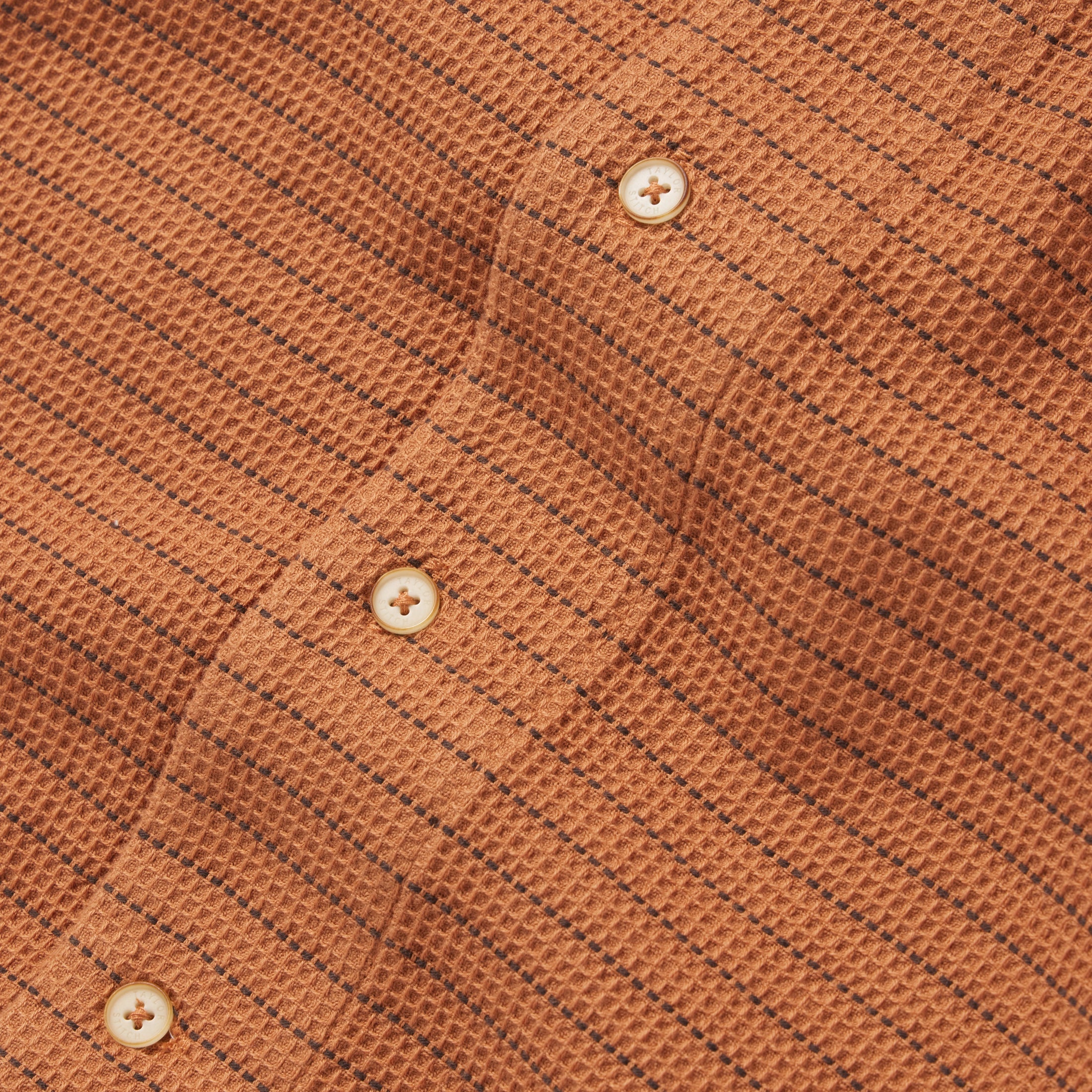 Rust Pickstitch Waffle Short Sleeve Shirt U106