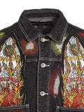 Who Decides War x Ev Bravado all-over embroidery trucker jacket