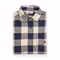 Moto Utility Shirt in Natural & Navy Buffalo Plaid G612784