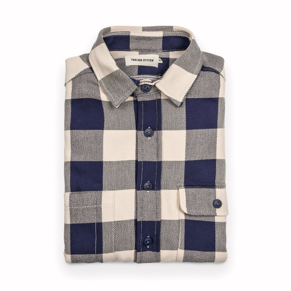 Moto Utility Shirt in Natural & Navy Buffalo Plaid G612784