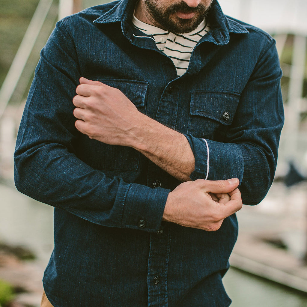 Sea Washed Indigo Shirt Jacket C988