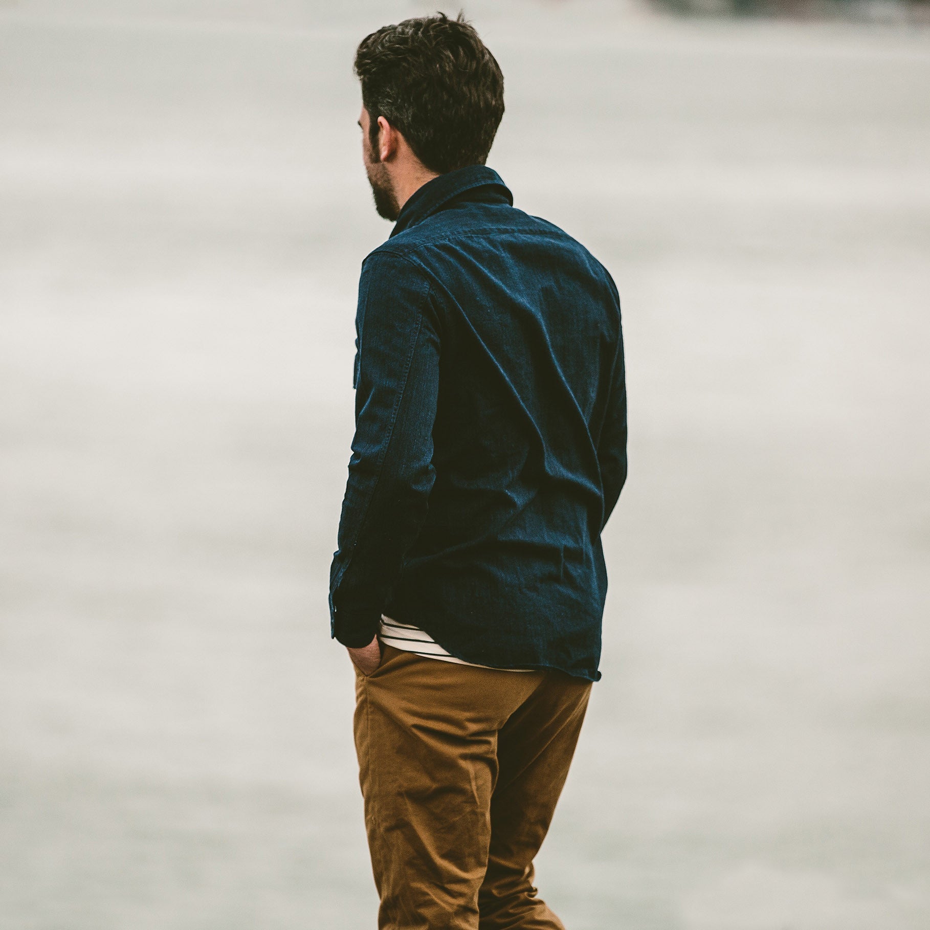 Sea Washed Indigo Shirt Jacket C988