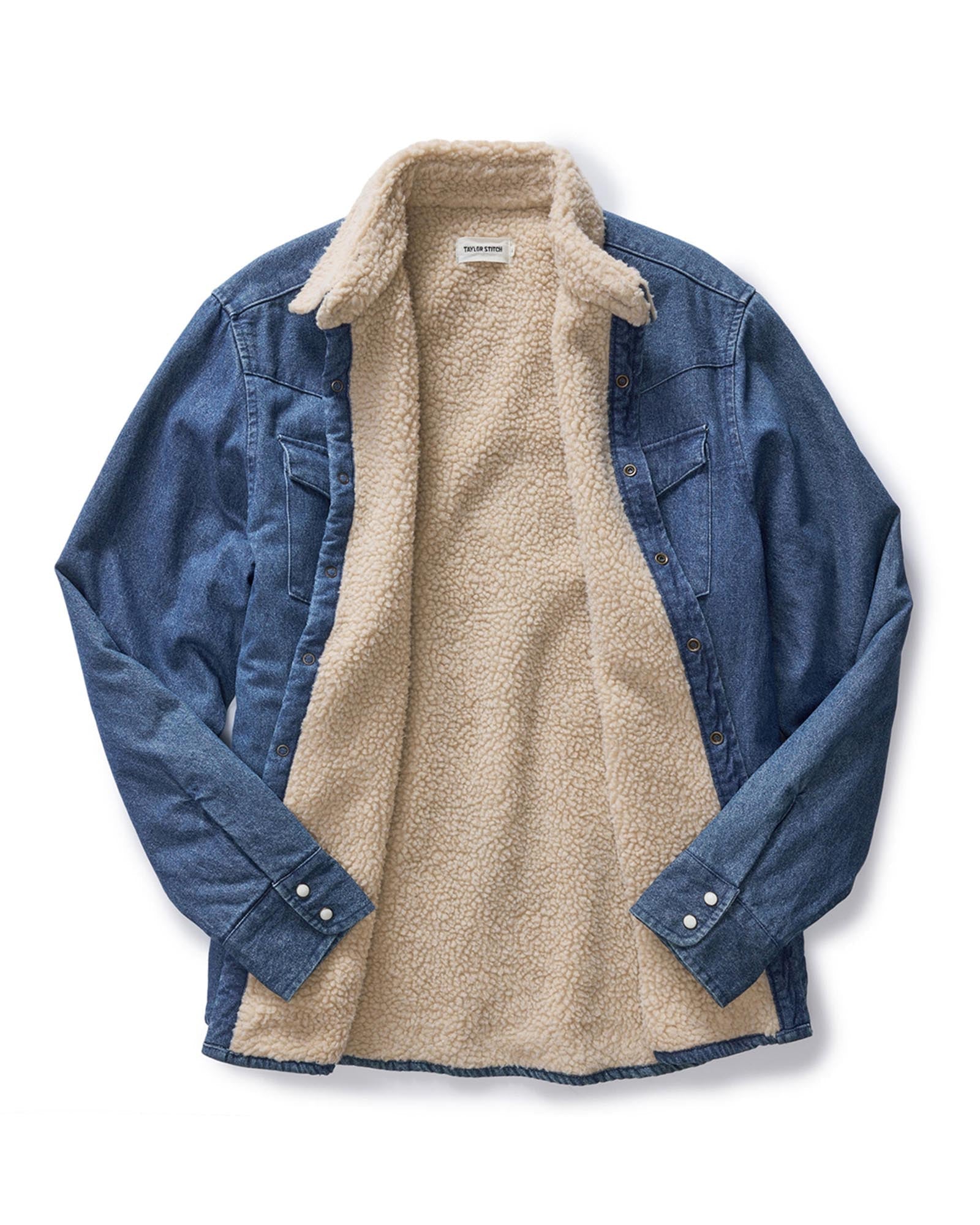 The Western Shirt Jacket in Washed Indigo