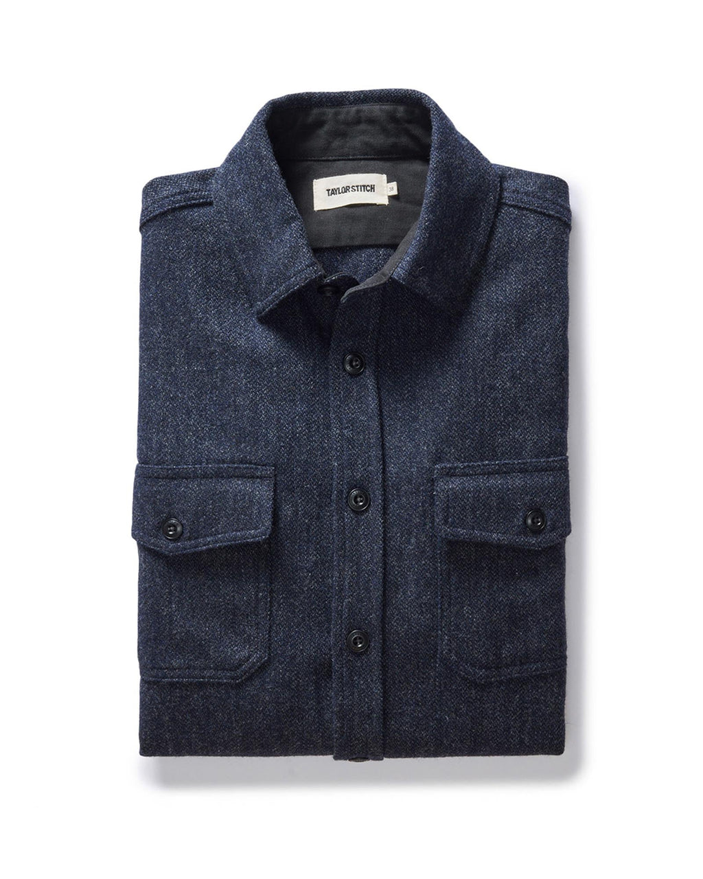 Marine Tweed Wool Shirt D581