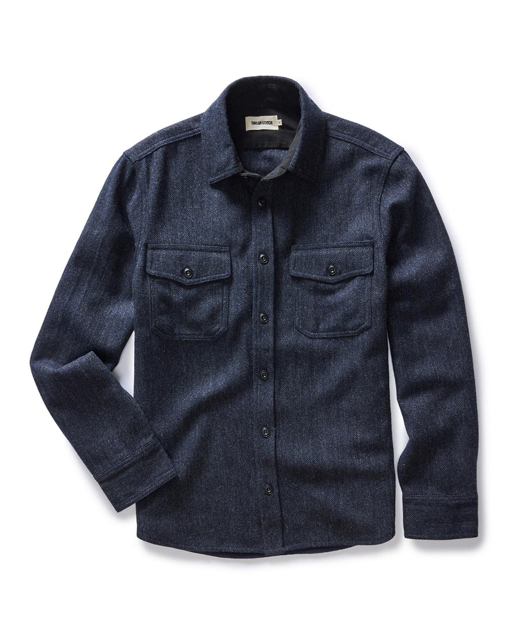 Marine Tweed Wool Shirt D581