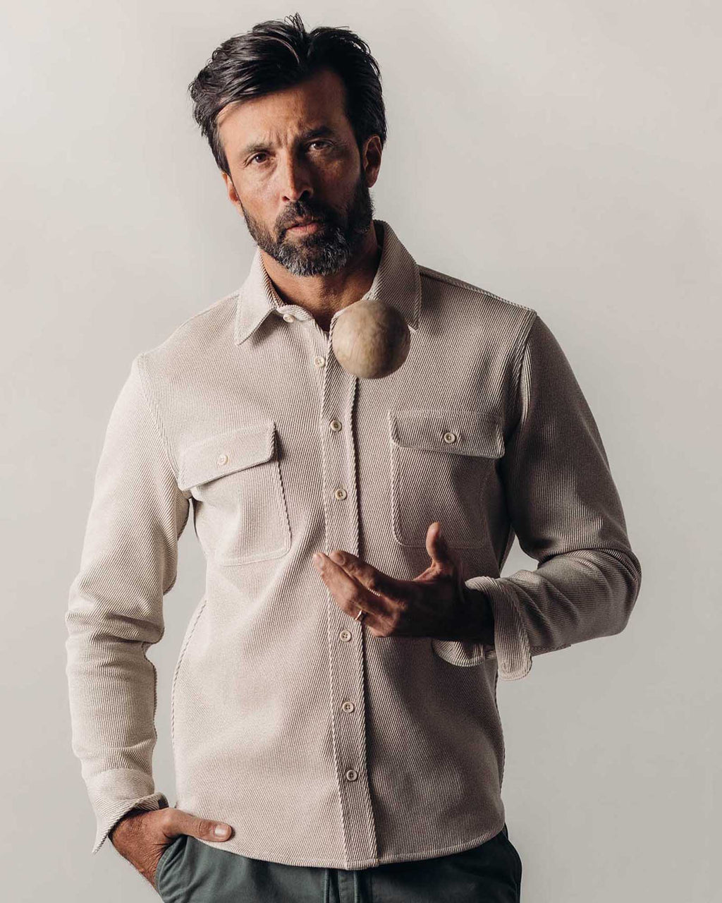 Flax Twill Shirt V337