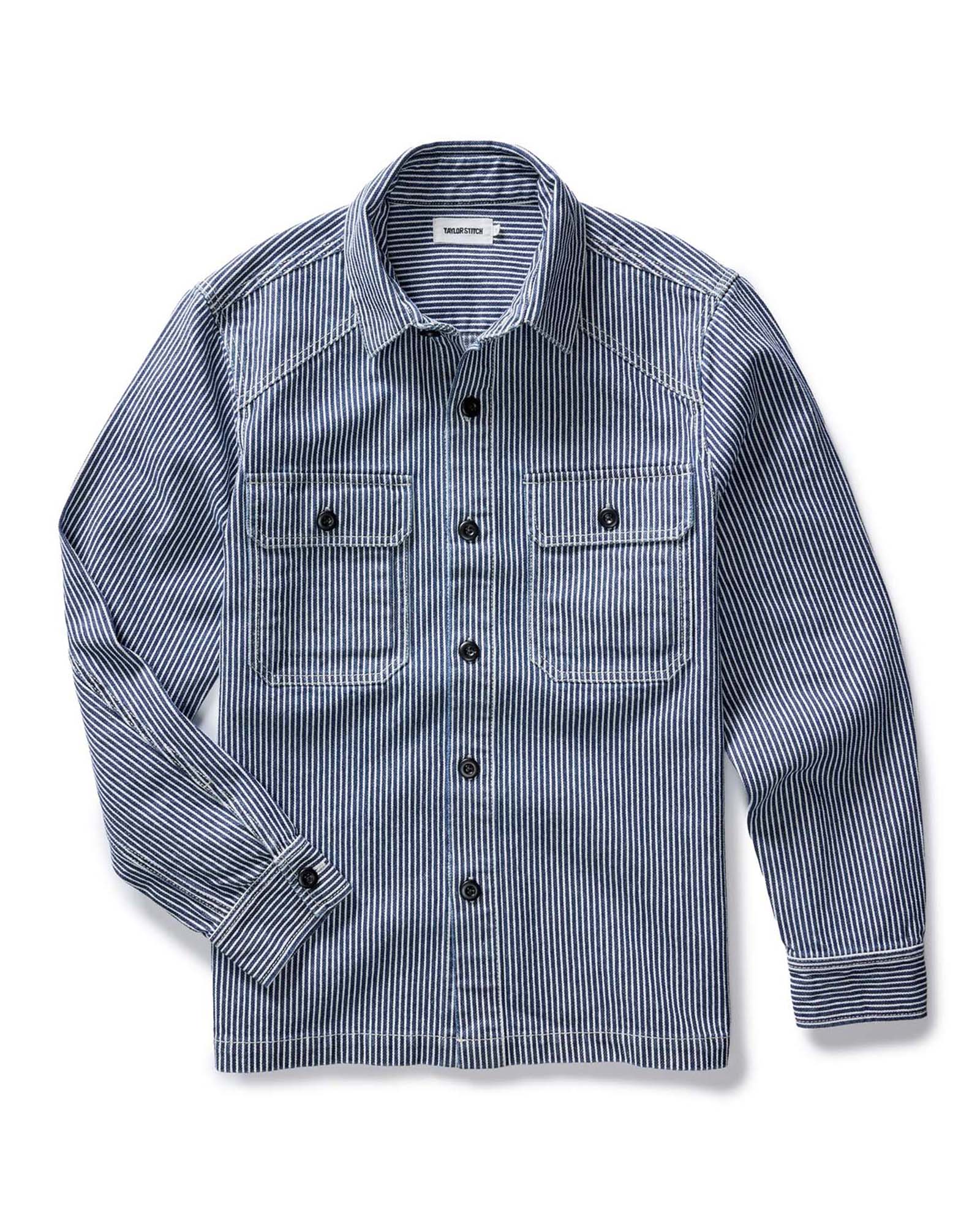 Indigo Railroad Stripe Denim Shirt W2746