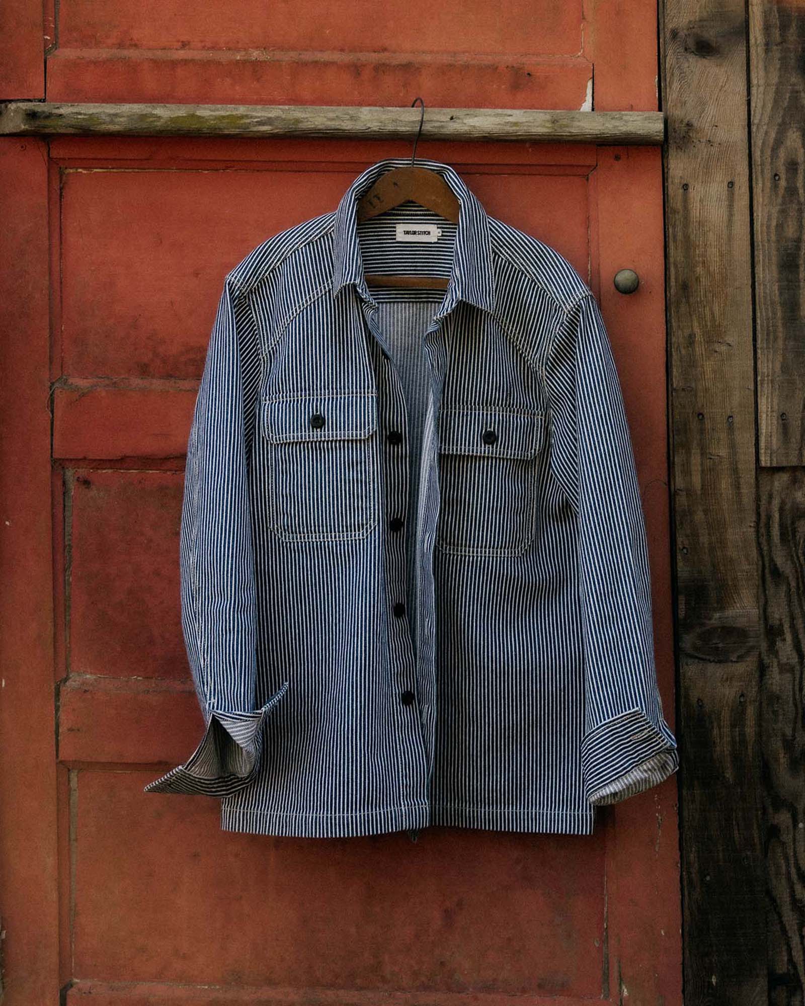 Indigo Railroad Stripe Denim Shirt W2746
