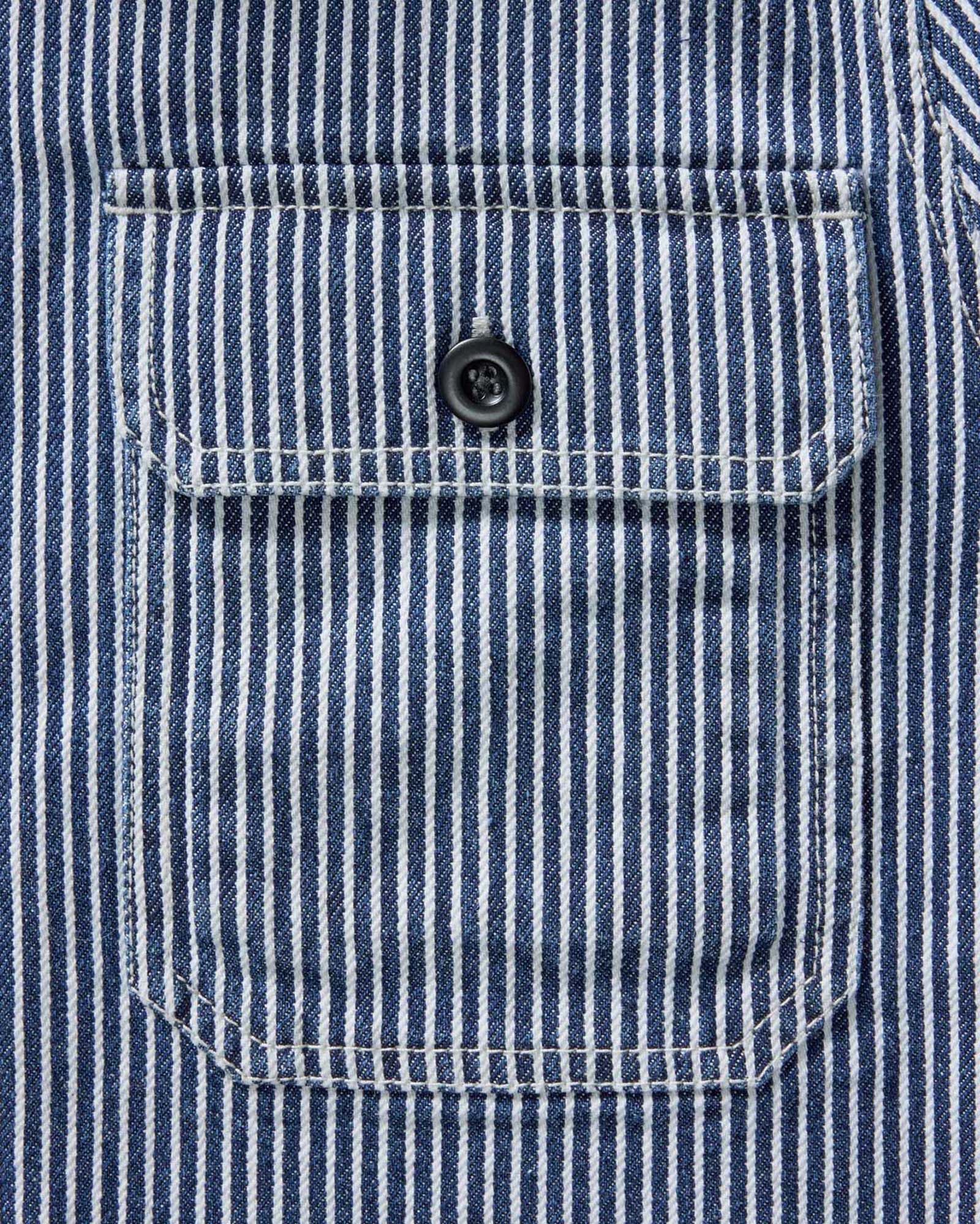 Indigo Railroad Stripe Denim Shirt W2746