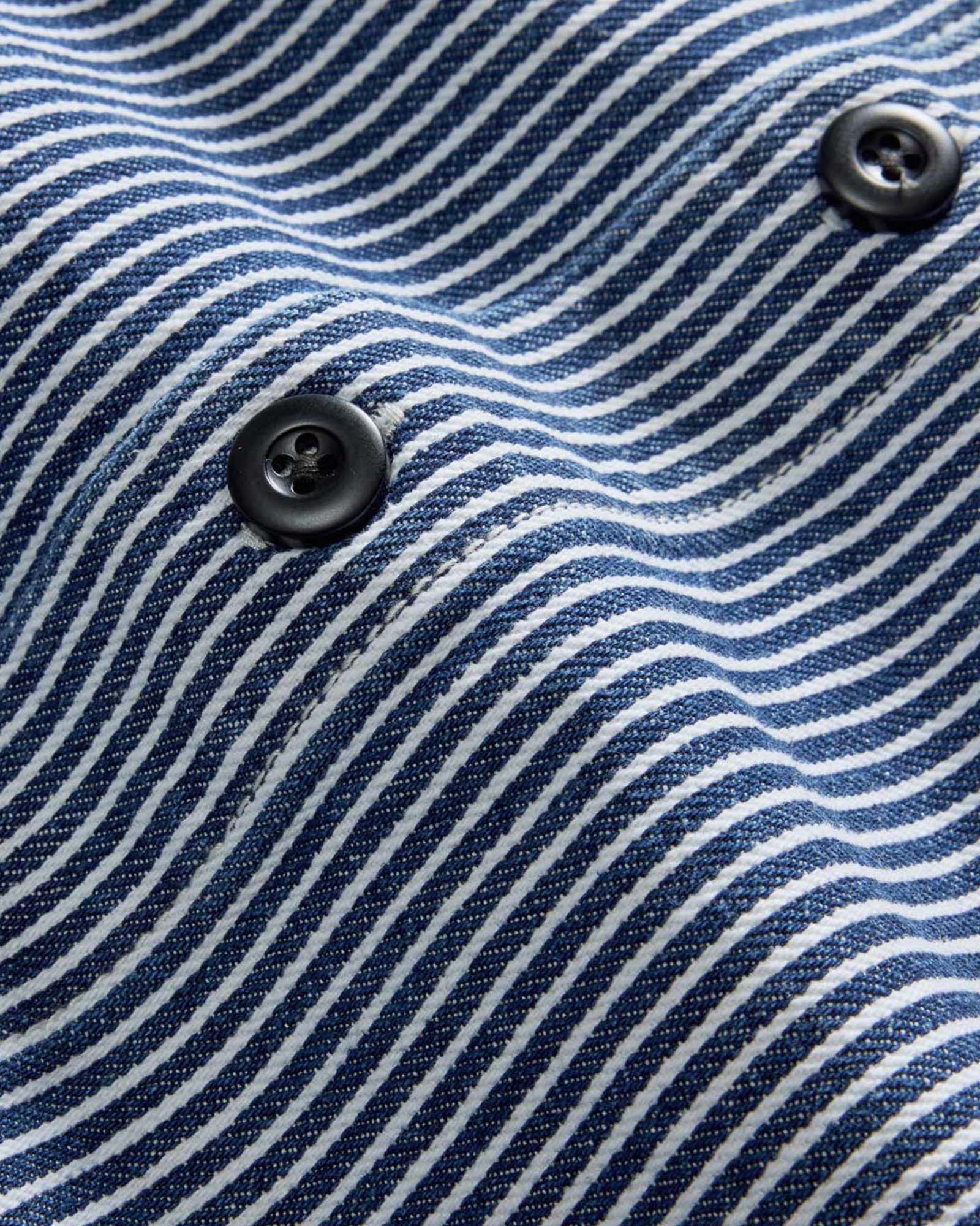 Indigo Railroad Stripe Denim Shirt W2746