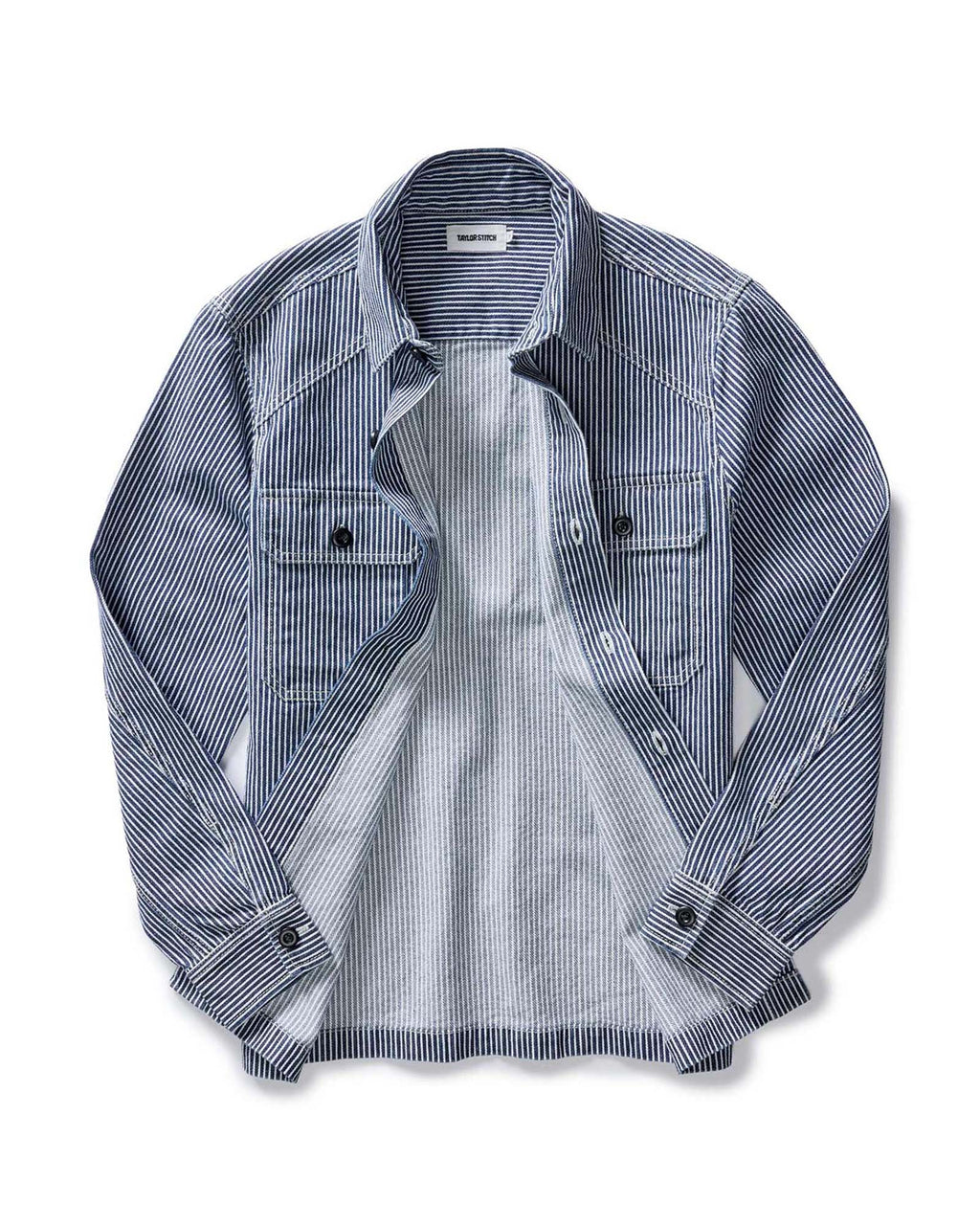 Indigo Railroad Stripe Denim Shirt W2746
