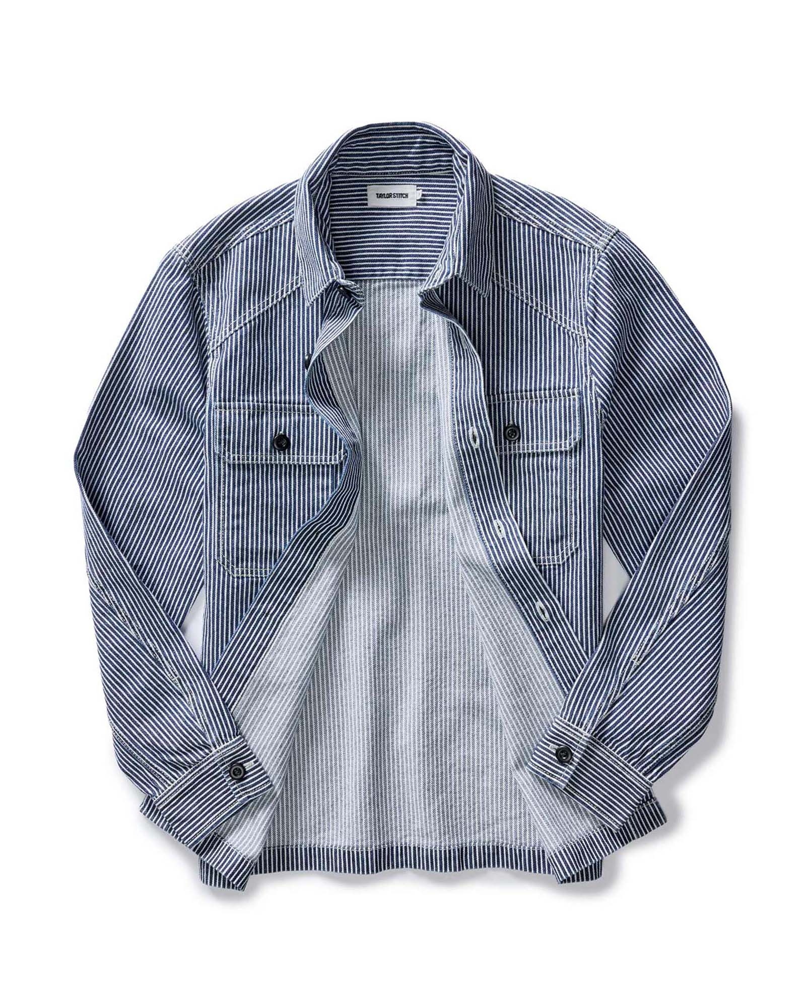 Indigo Railroad Stripe Denim Shirt W2746