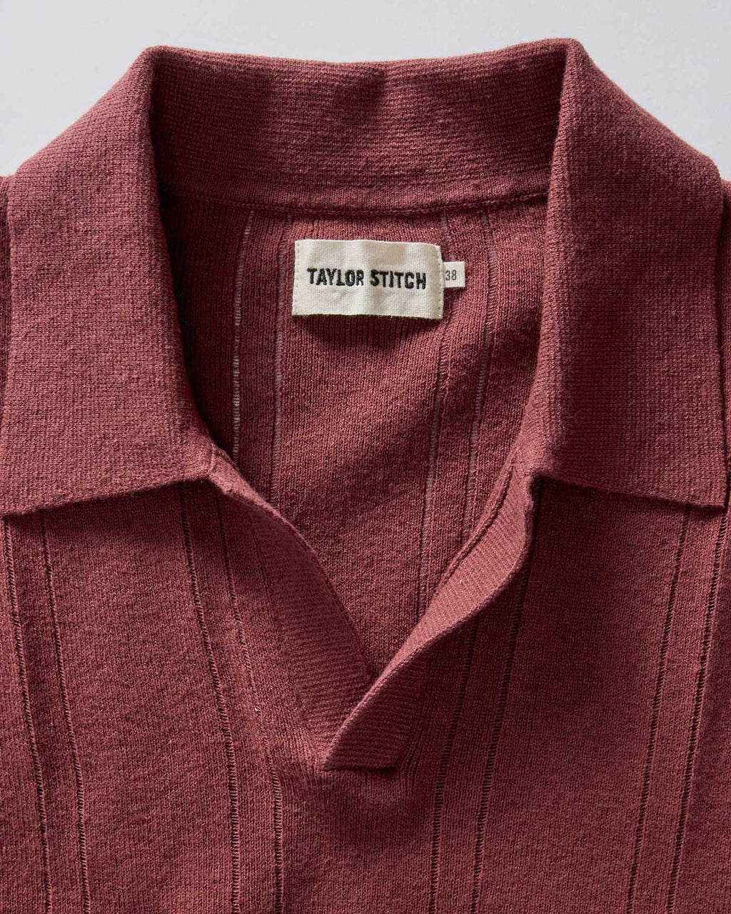 Dried Cherry Rib Sweater Polo W134