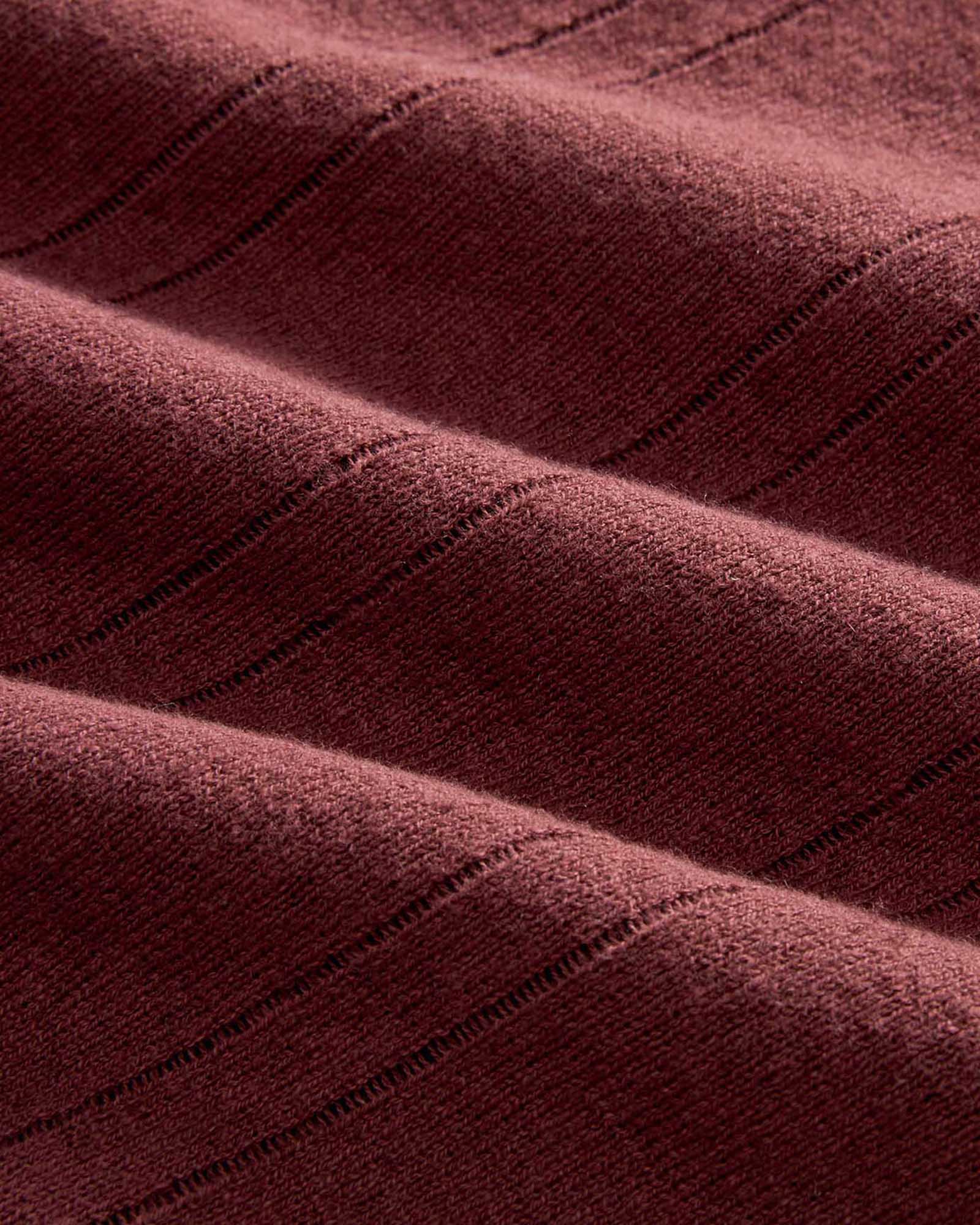 Dried Cherry Rib Sweater Polo W134