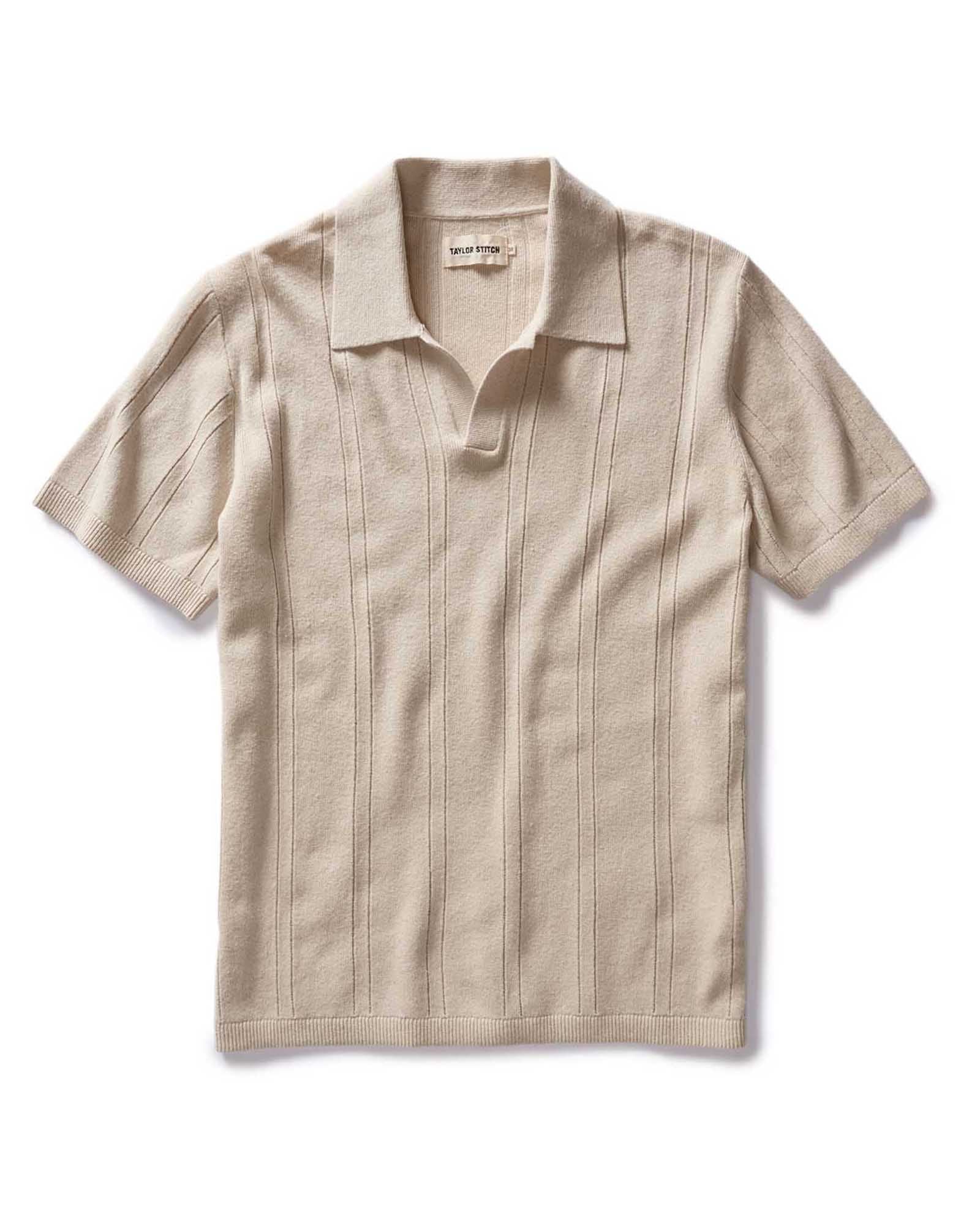 Heather Oat Rib Sweater Polo Q883899