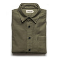 The Mechanic Shirt in Olive Reverse Sateen