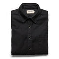 The Mechanic Shirt in Black Reverse Sateen