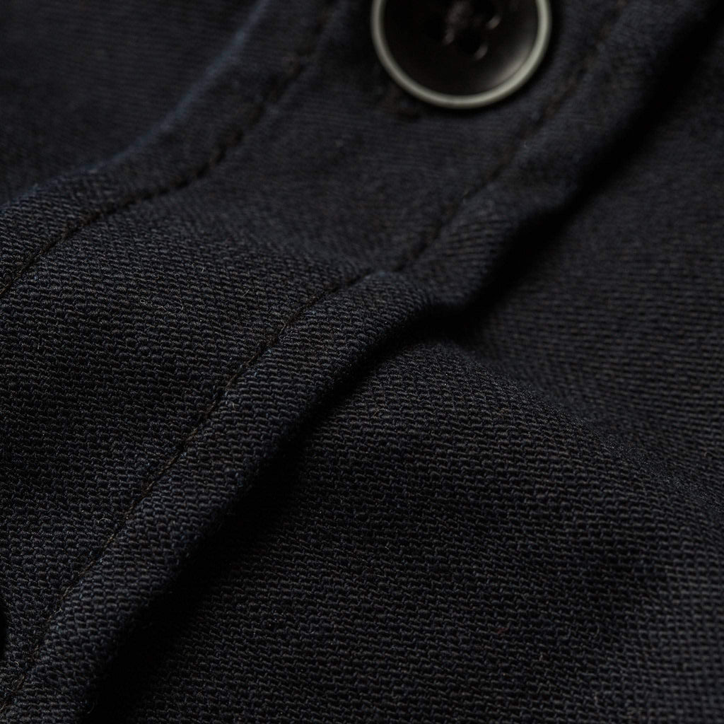 The Mechanic Shirt in Black Reverse Sateen
