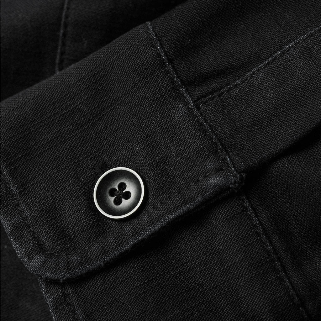 The Mechanic Shirt in Black Reverse Sateen