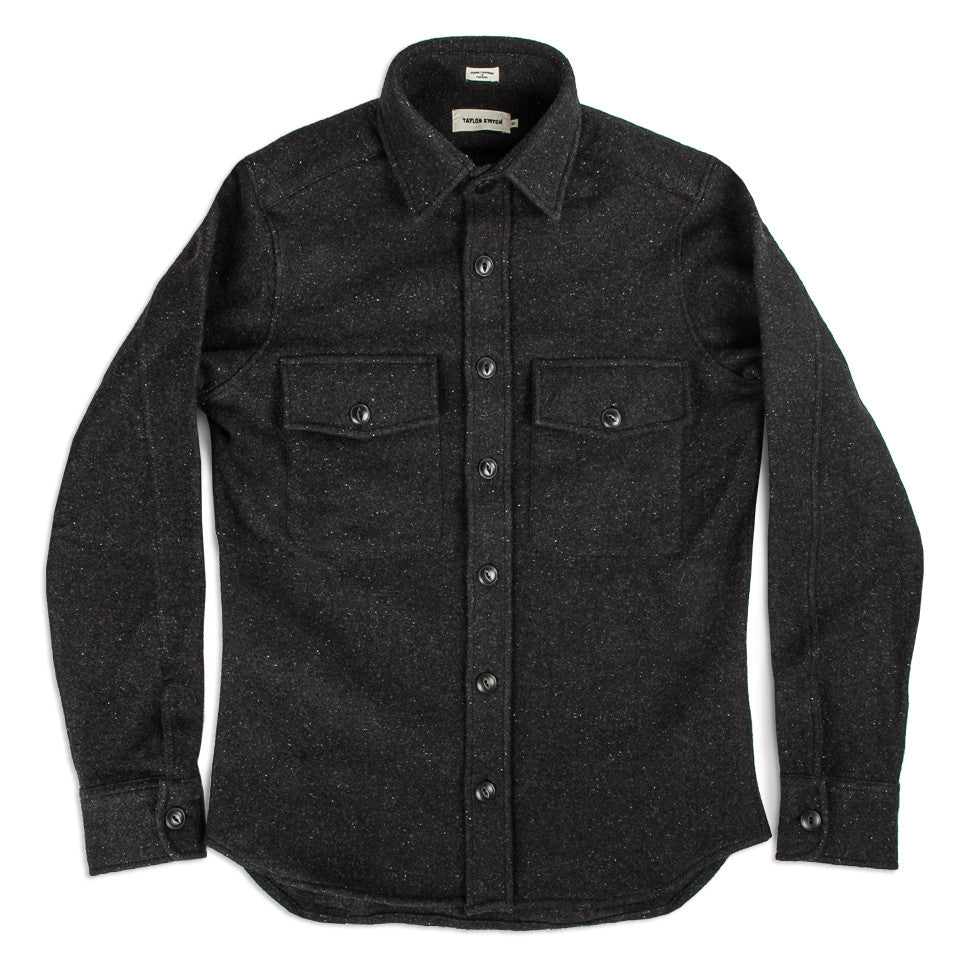 Charcoal Donegal Wool Shirt Jacket Q357619