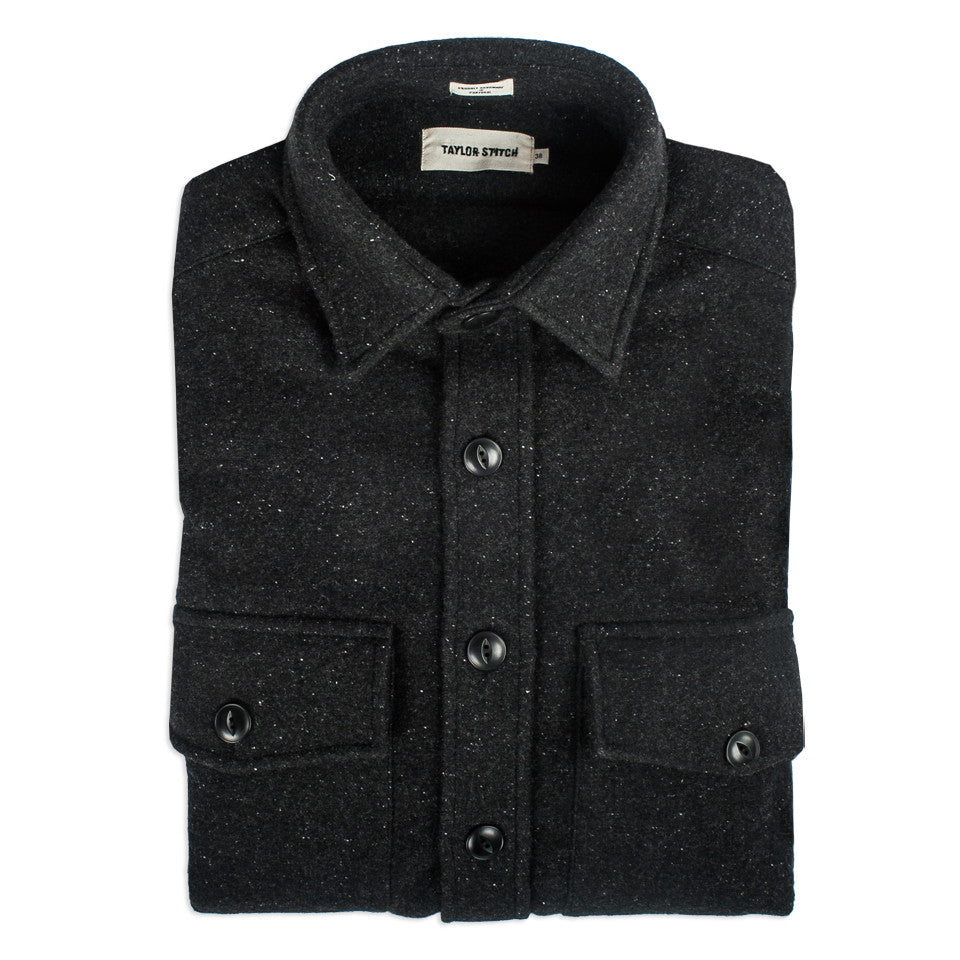 Charcoal Donegal Wool Shirt Jacket Q357619