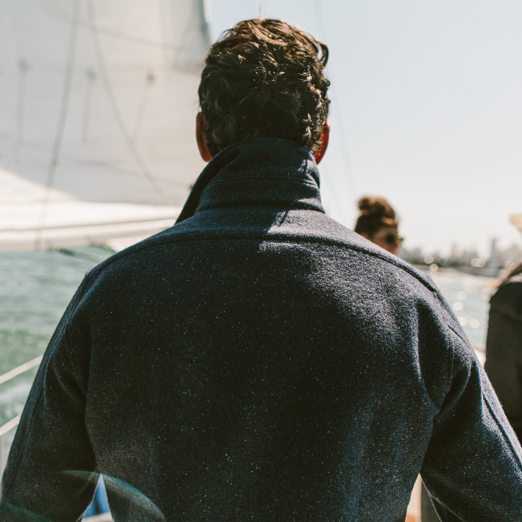 The Maritime Shirt Jacket in Navy Donegal Lambswool