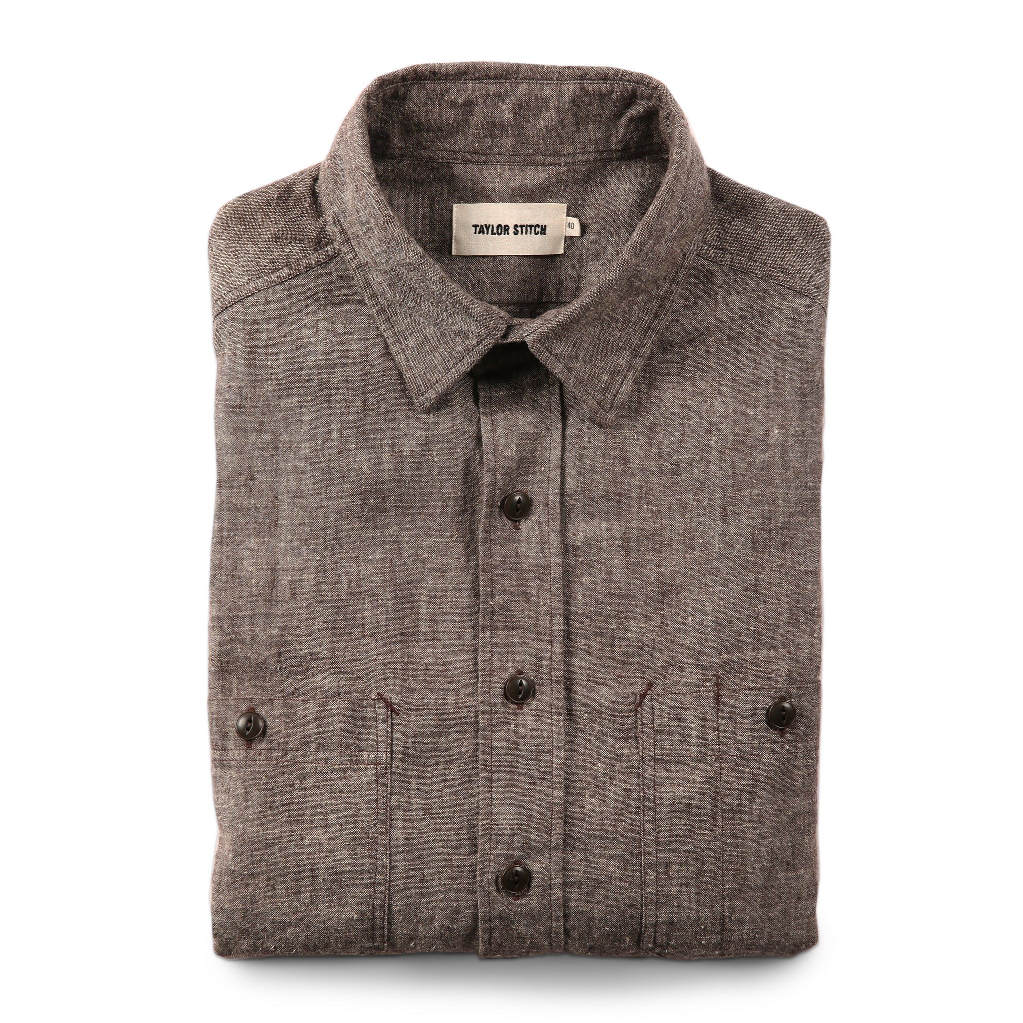 Brown Hemp Chambray Shirt W89059