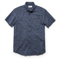 The Short Sleeve Jack in Navy Slub Glen Plaid