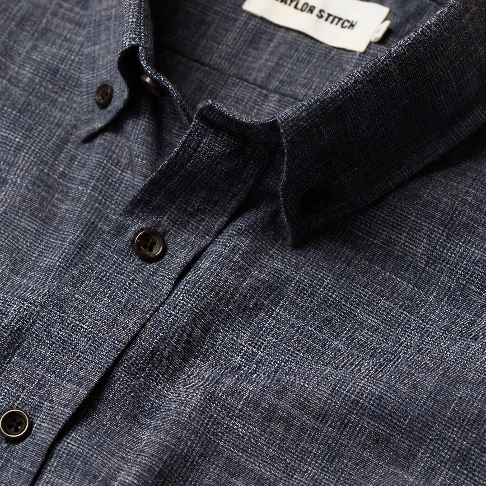 The Short Sleeve Jack in Navy Slub Glen Plaid