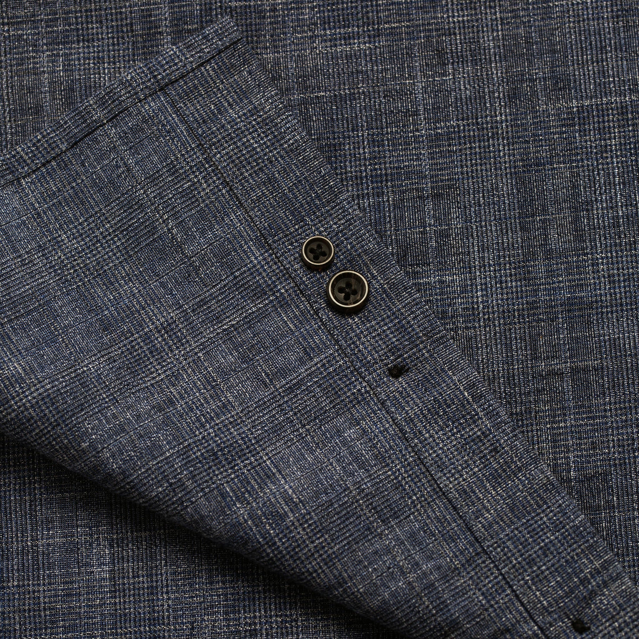 The Short Sleeve Jack in Navy Slub Glen Plaid