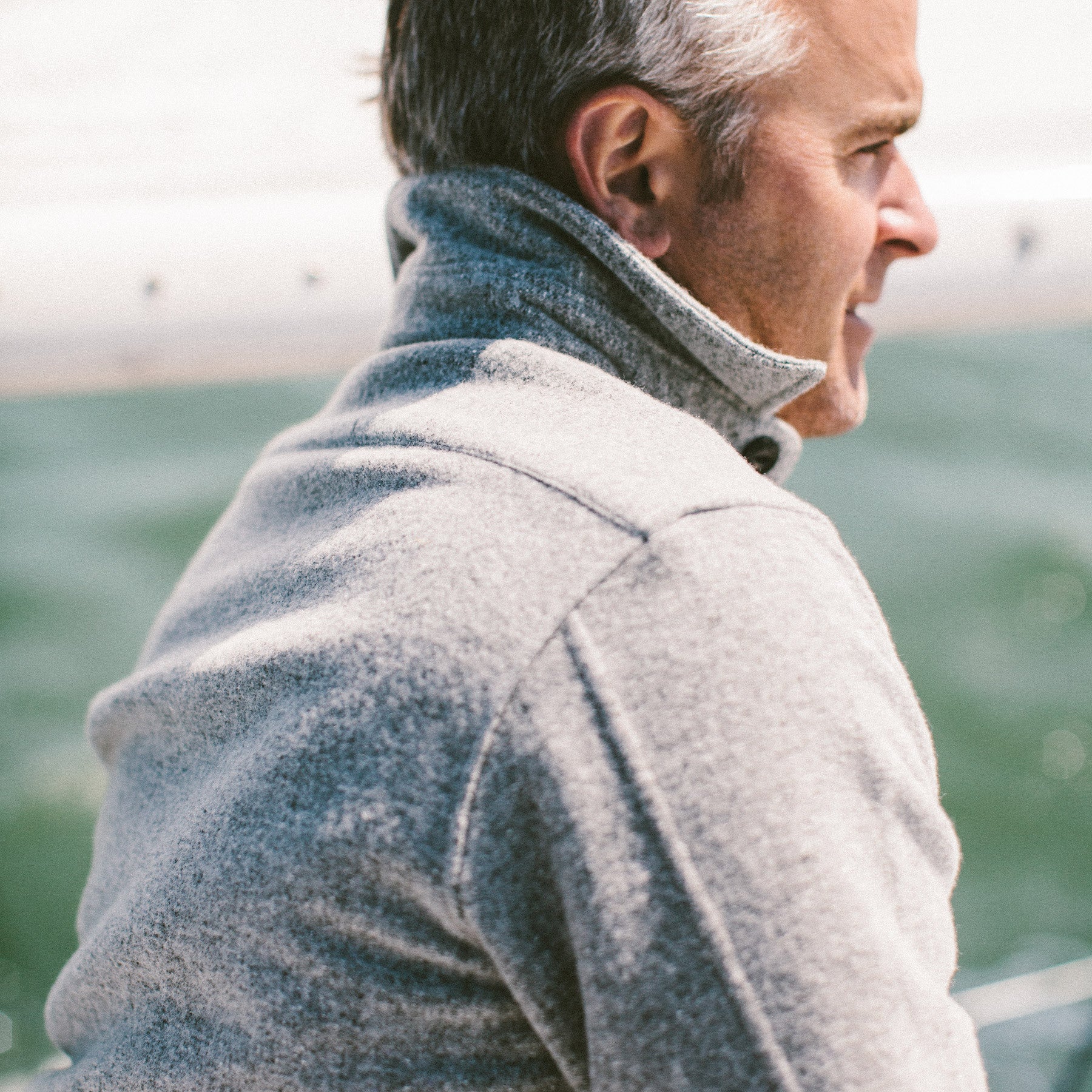 The Maritime Shirt Jacket in Ash Donegal Lambswool