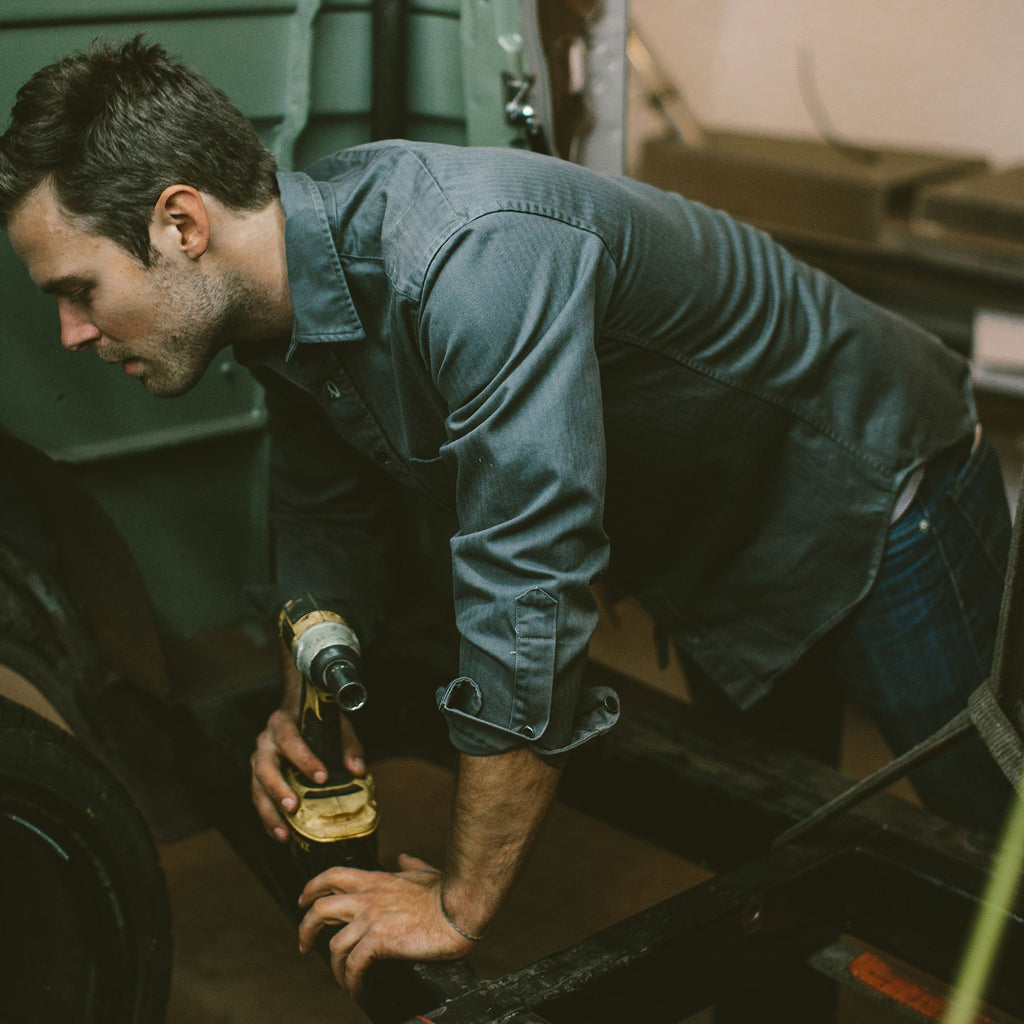 The Mechanic in Washed Charcoal Herringbone