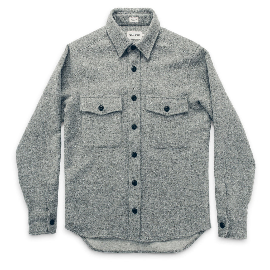 The Maritime Shirt Jacket in Ash Donegal Lambswool