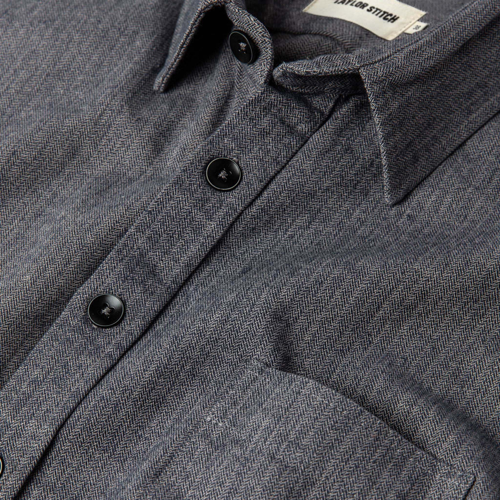 The Mechanic Shirt in Slate Herringbone