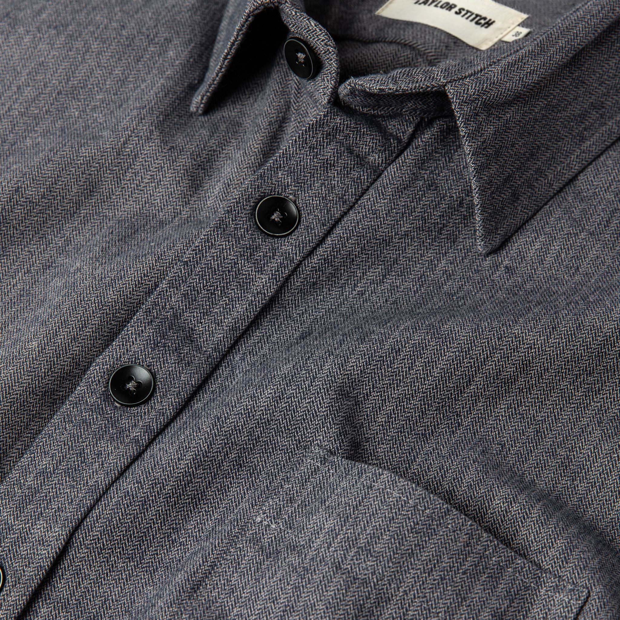 The Mechanic Shirt in Slate Herringbone