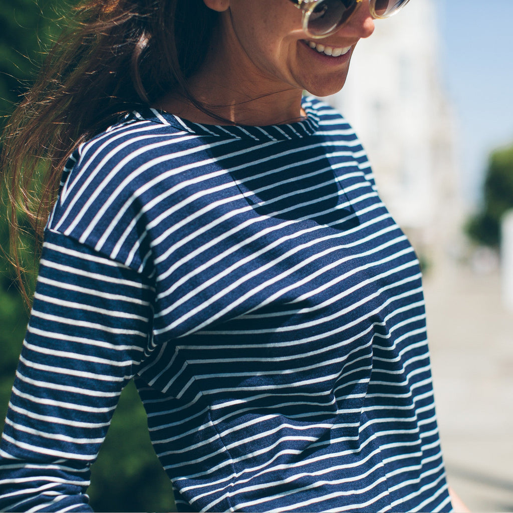 Indigo & White Stripe Dress Q47801
