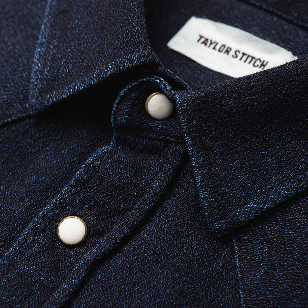 The Western Shirt in Indigo Crepe