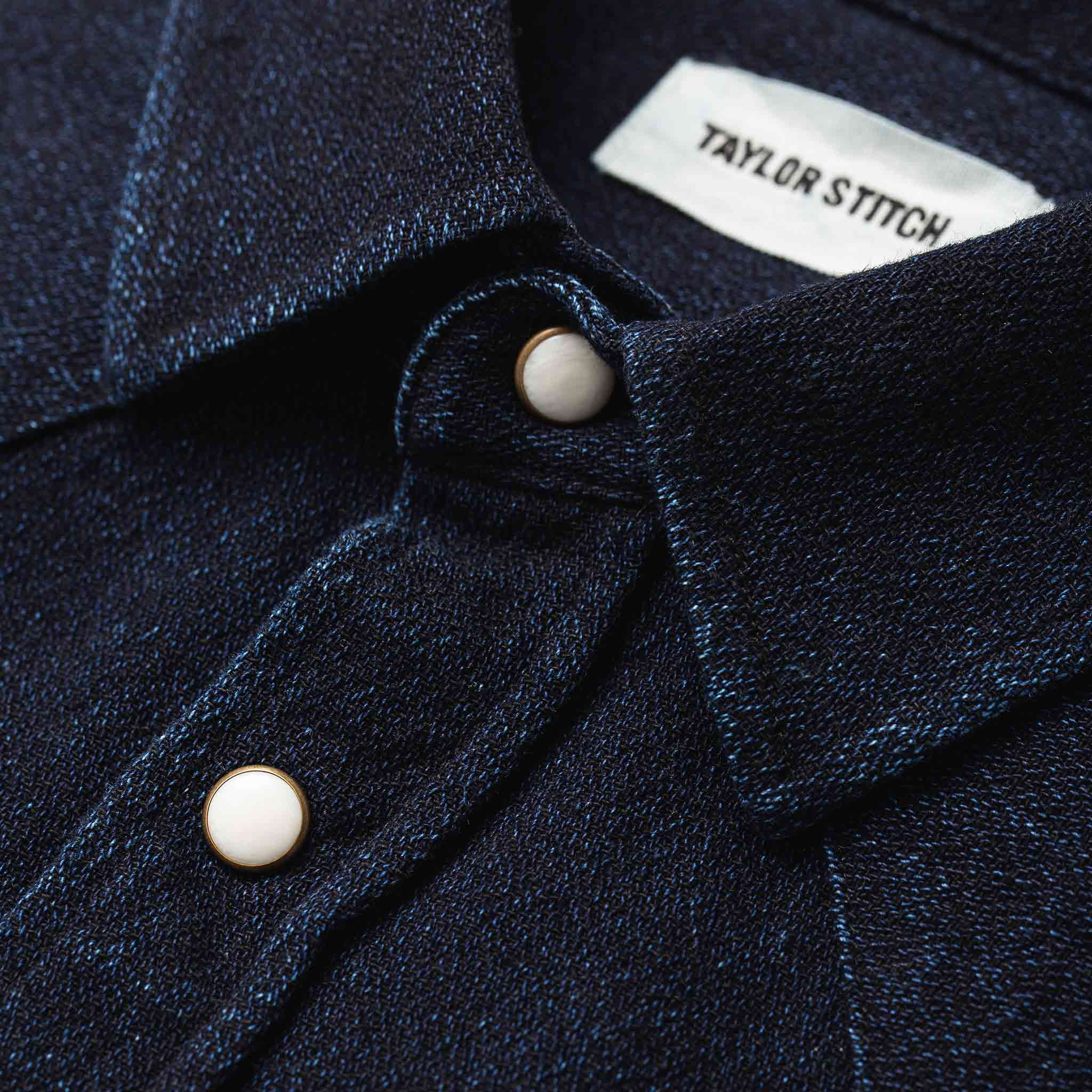 The Western Shirt in Indigo Crepe