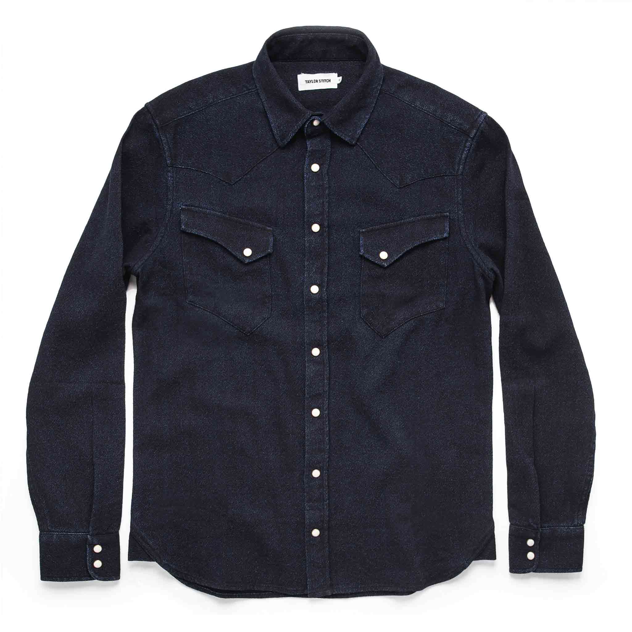 The Western Shirt in Indigo Crepe