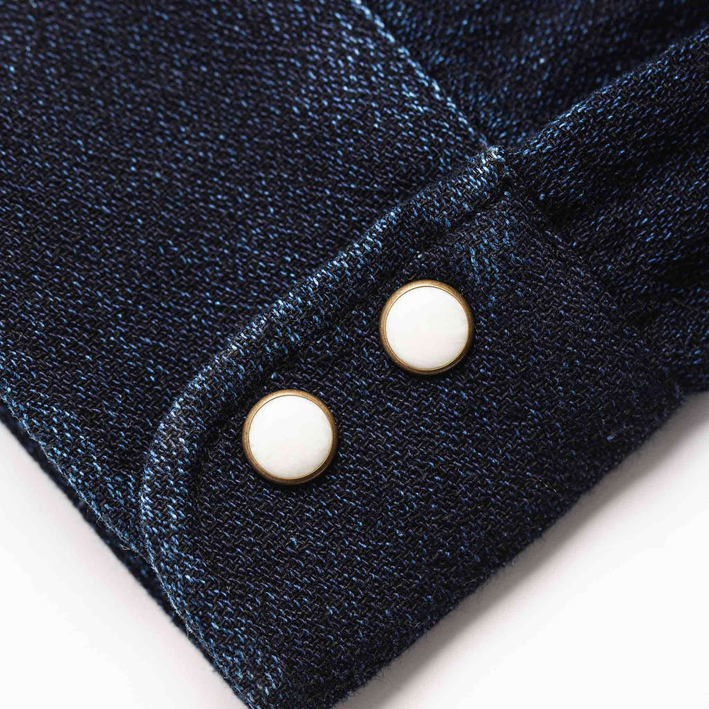 The Western Shirt in Indigo Crepe