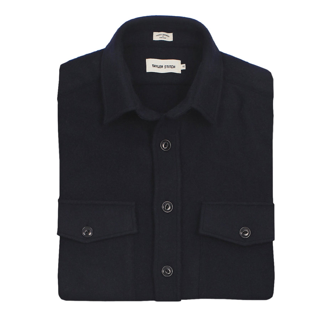Navy Melton Wool Shirt Jacket H889346