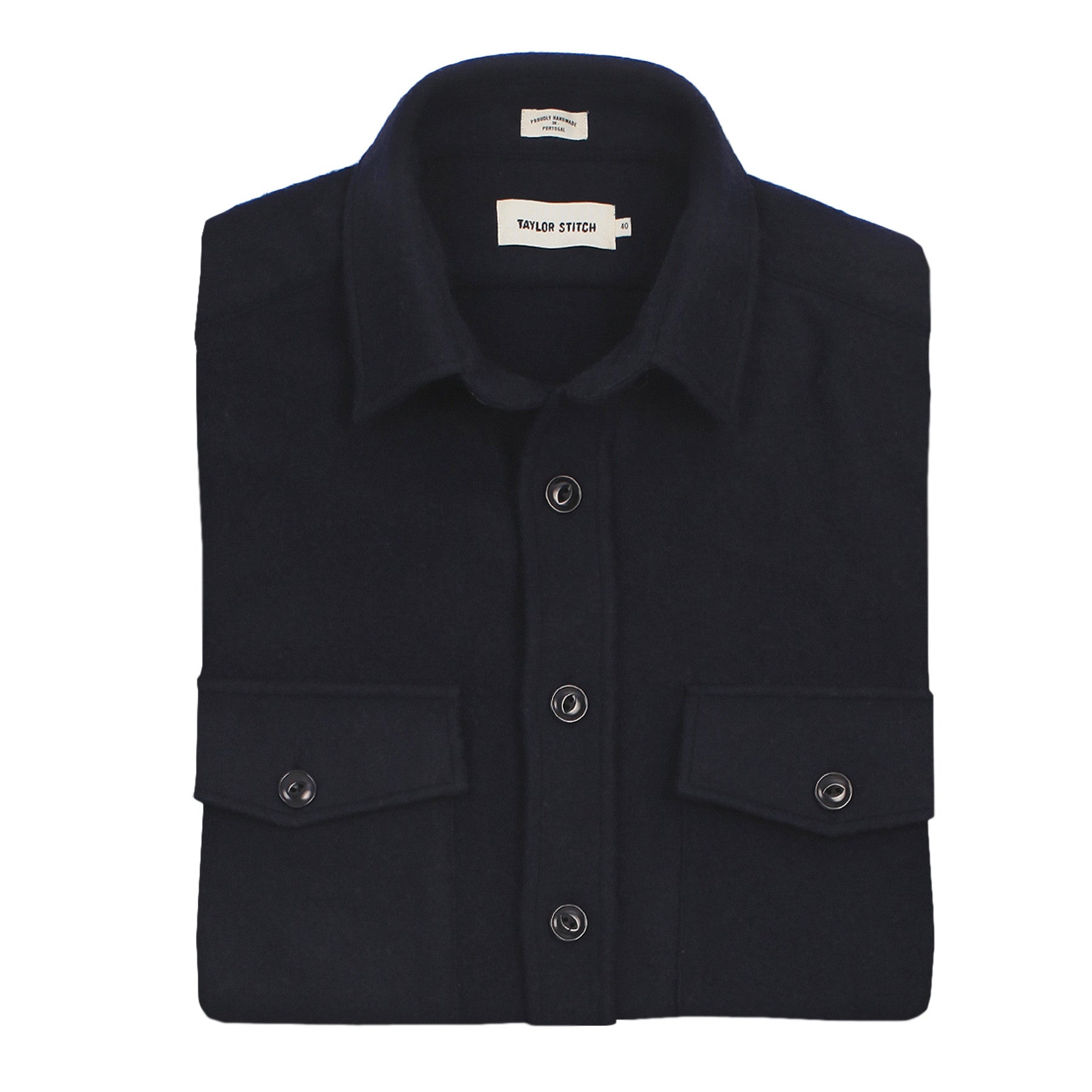 Navy Melton Wool Shirt Jacket H889346