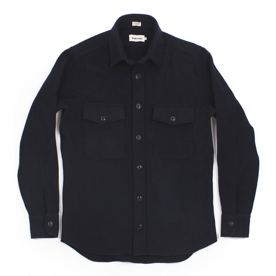 Navy Melton Wool Shirt Jacket H889346