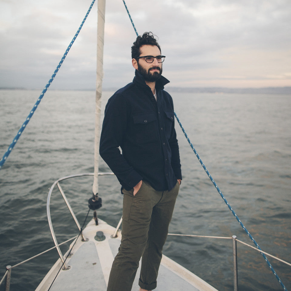 Navy Melton Wool Shirt Jacket H889346