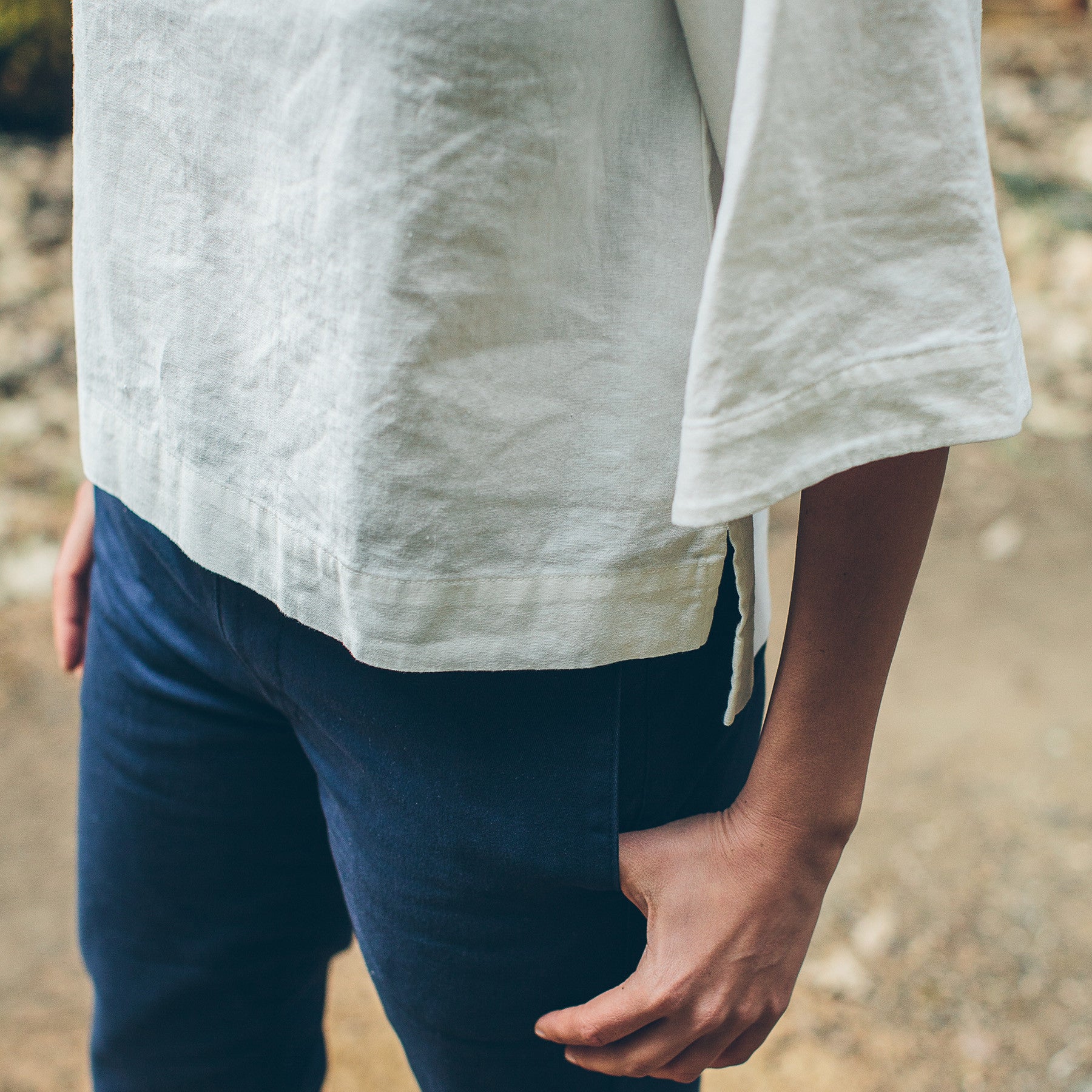 Natural Linen Top R3530