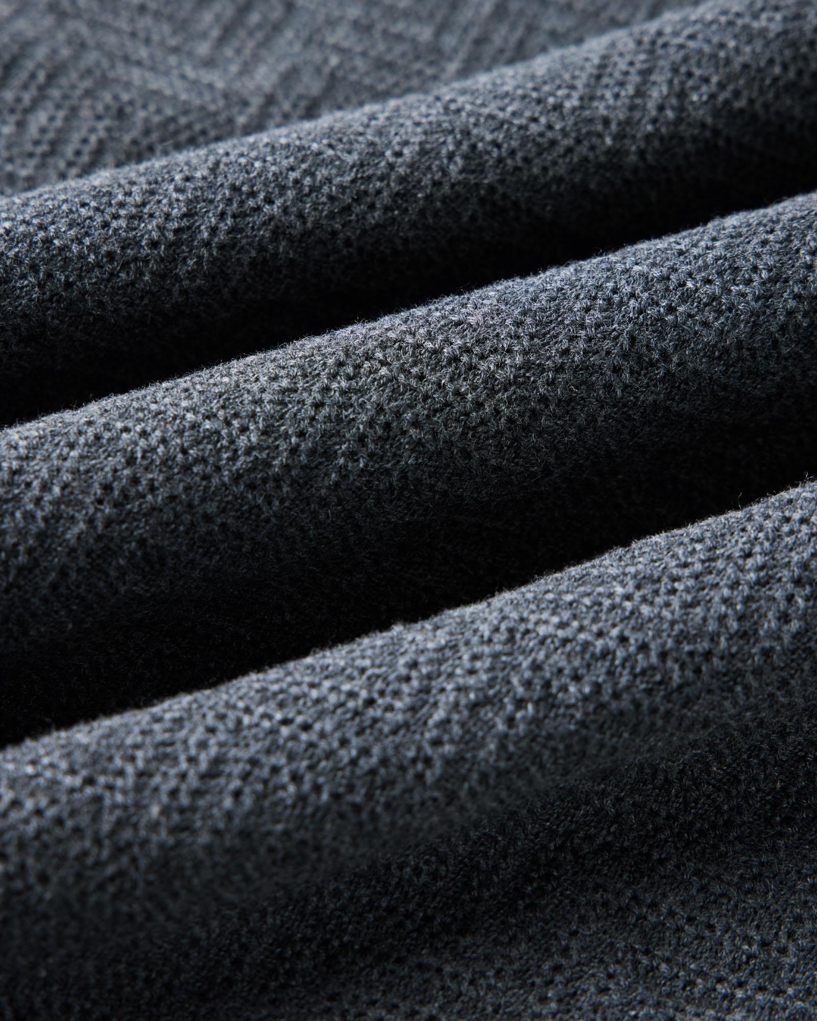 The Button Down Polo in Charcoal Herringbone