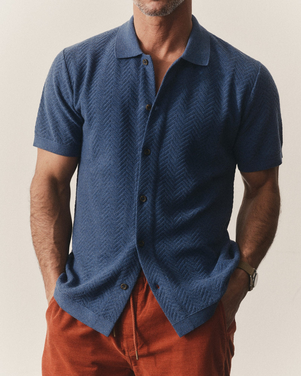 Gulf Stream Herringbone Button Down Polo P969